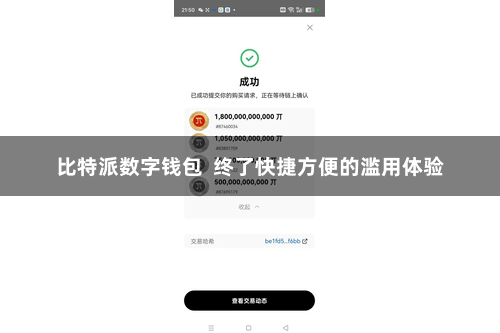 比特派数字钱包  终了快捷方便的滥用体验