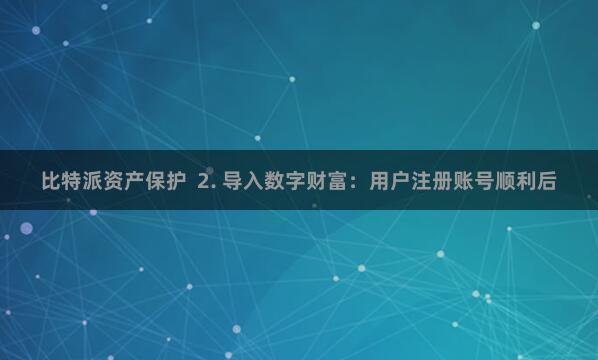 比特派资产保护  2. 导入数字财富：用户注册账号顺利后
